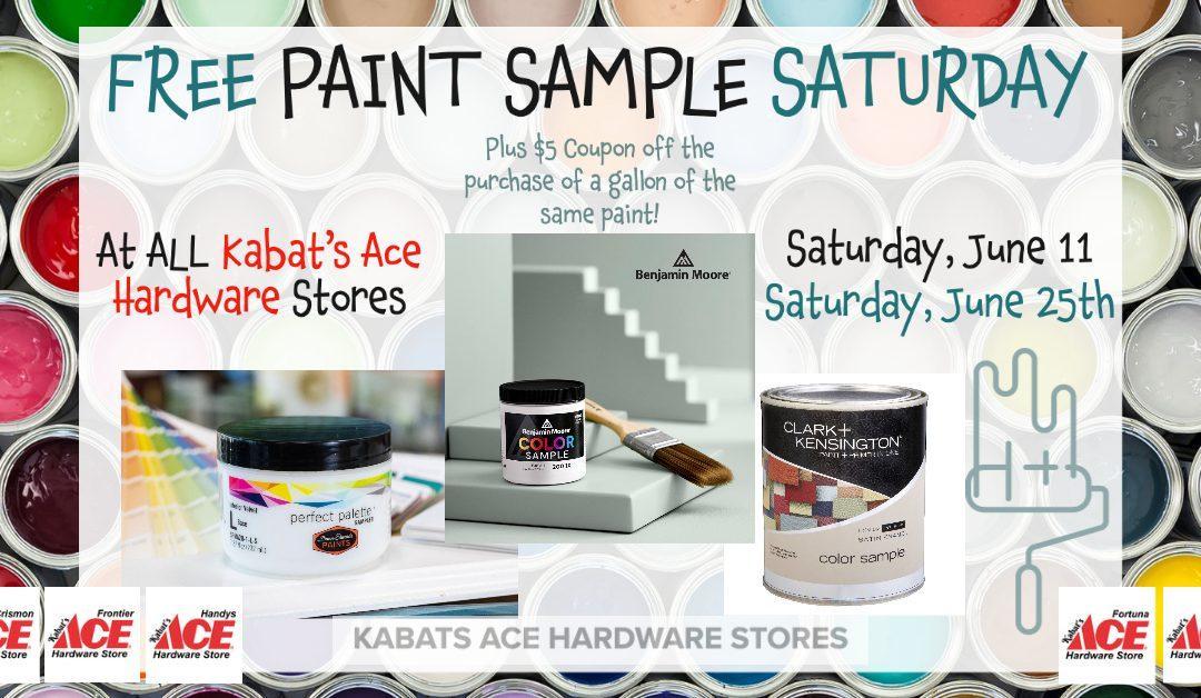 FREE PAINT SAMPLE SATURDAY