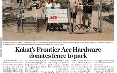 Kabat’s Frontier Ace Hardware donates fence to Earth Heart Park in Apache Junction