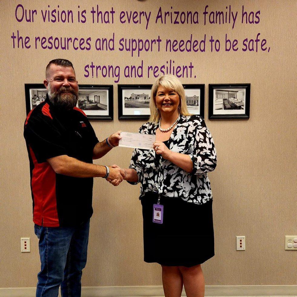 Kabat's Fortuna Ace Hardware Presents Check to Arizona Childrens