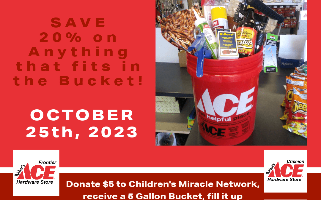 BUCKET SALE OCTOBER 25th – SAVE 20%