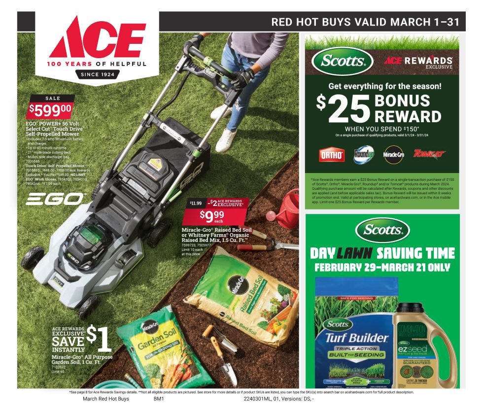 MARCH RED HOT BUYS! Kabats Ace